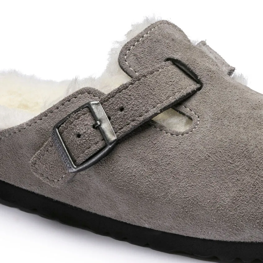 Unisex Boston Shearling Suede Leather Stone Coin Medium/Narrow
