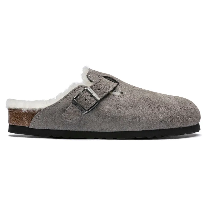 Unisex Boston Shearling Suede Leather Stone Coin Medium/Narrow