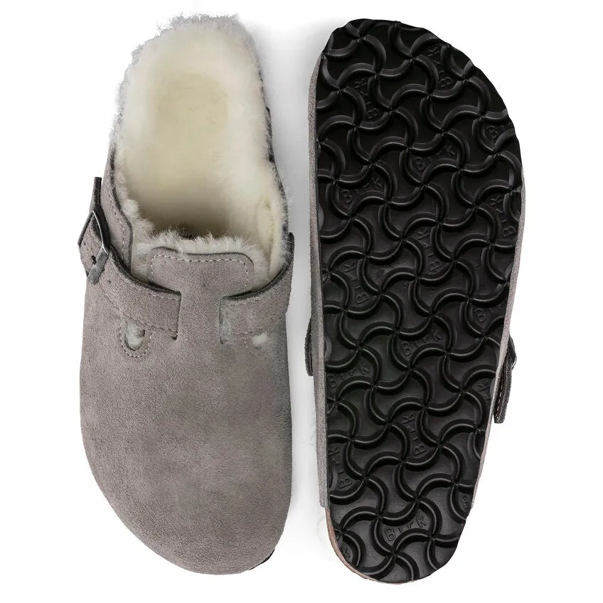 Unisex Boston Shearling Suede Leather Stone Coin Medium/Narrow
