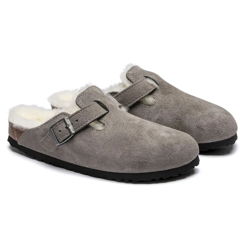 Unisex Boston Shearling Suede Leather Stone Coin Medium/Narrow