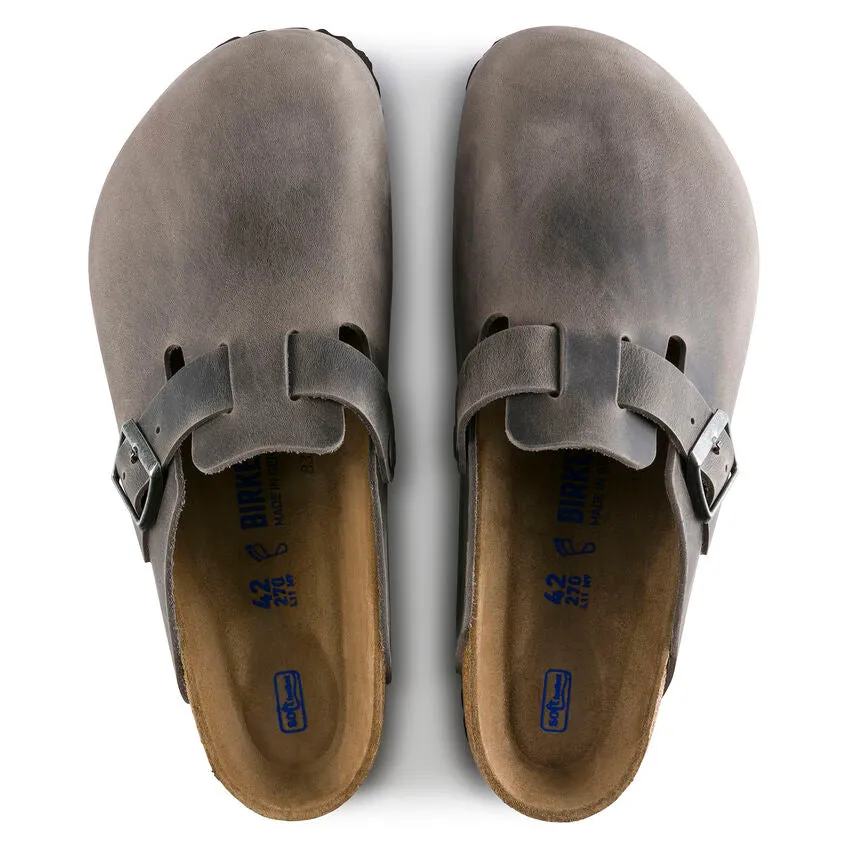 Unisex Boston Soft Footbed Oiled Leather  Iron Regular/Wide