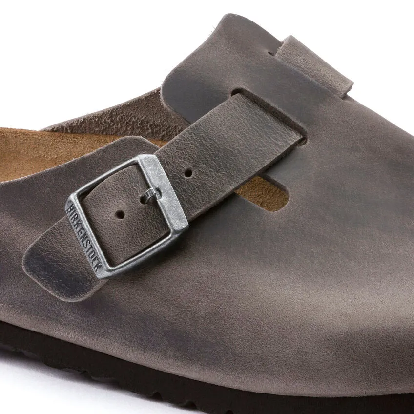 Unisex Boston Soft Footbed Oiled Leather  Iron Regular/Wide