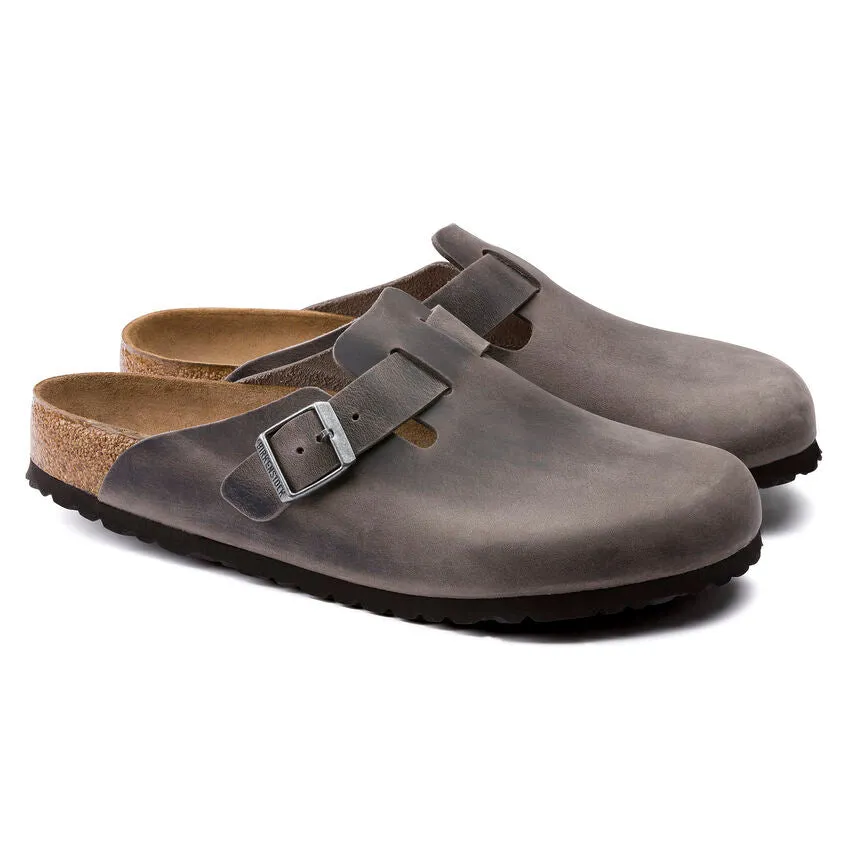 Unisex Boston Soft Footbed Oiled Leather  Iron Regular/Wide