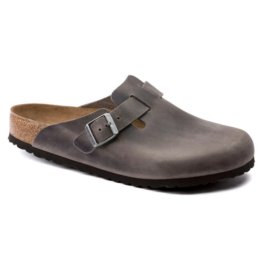 Unisex Boston Soft Footbed Oiled Leather  Iron Regular/Wide