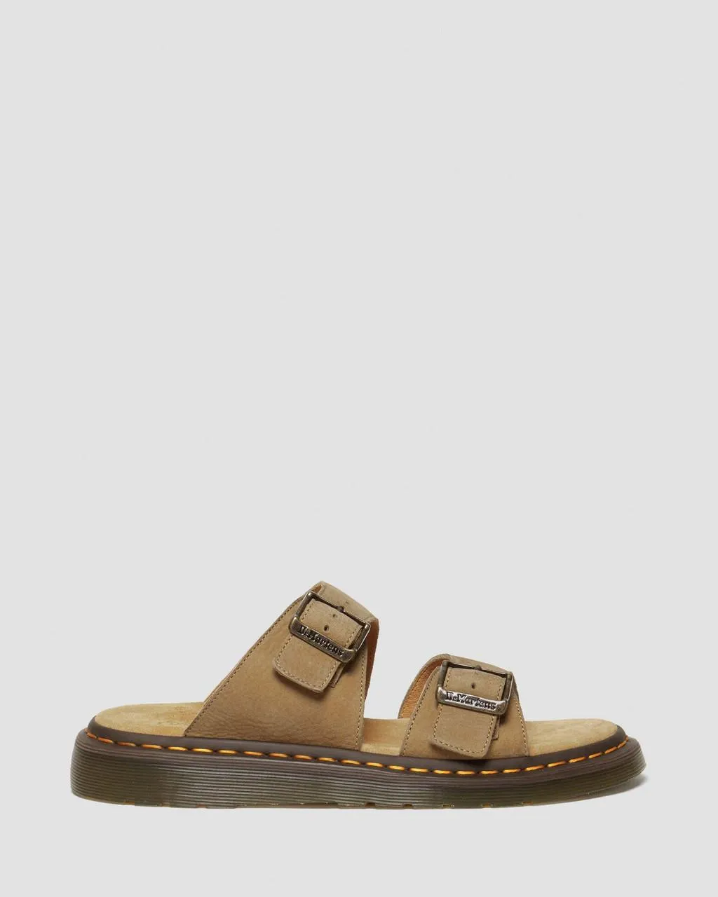 Unisex Josef Nubuck Leather Buckle Slide Sandals Savannah Tan Tumbled Nubuck
