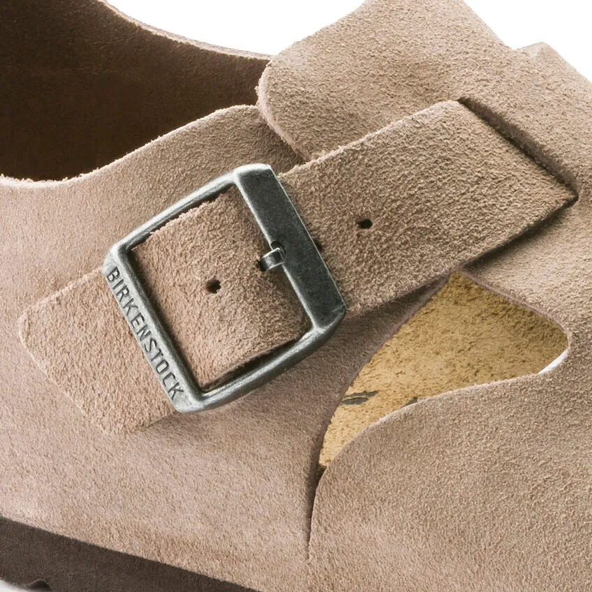 Unisex London Suede Leather Taupe Regular/Wide