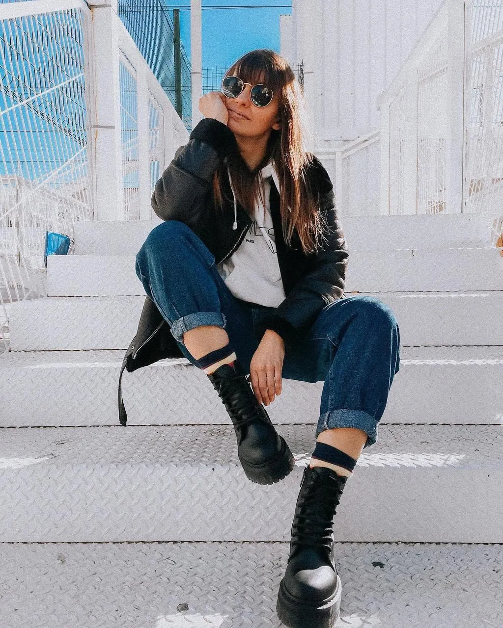 Unisex Vegan Jadon II Mono Platform Boots Black