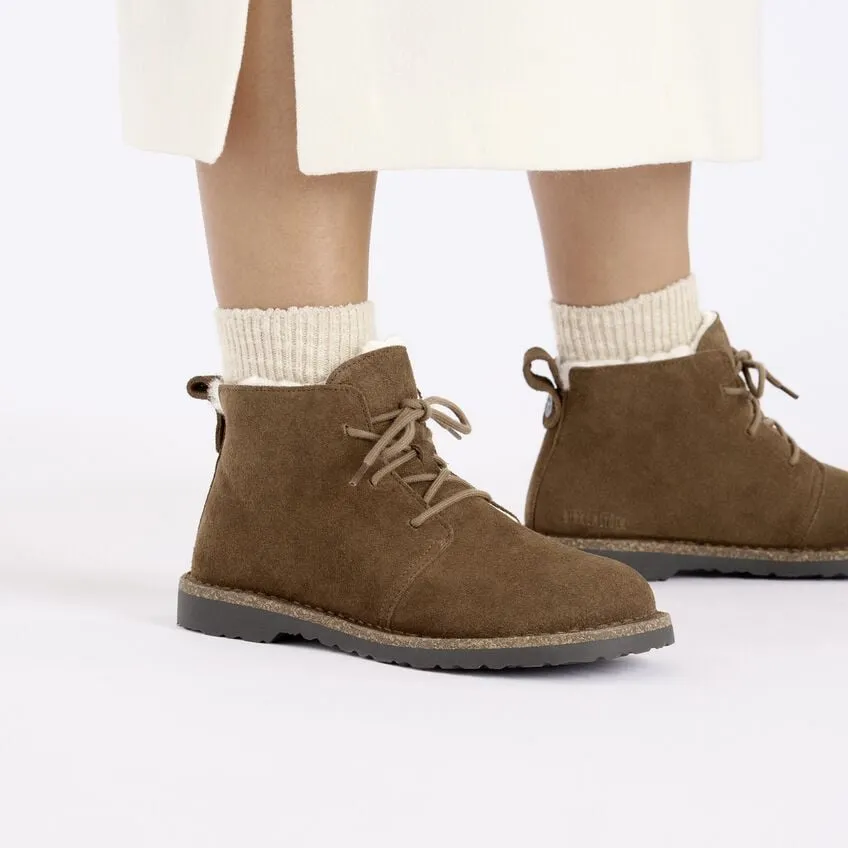 Uppsala Mid Shearling Suede Leather Regular/Wide Dark Tea