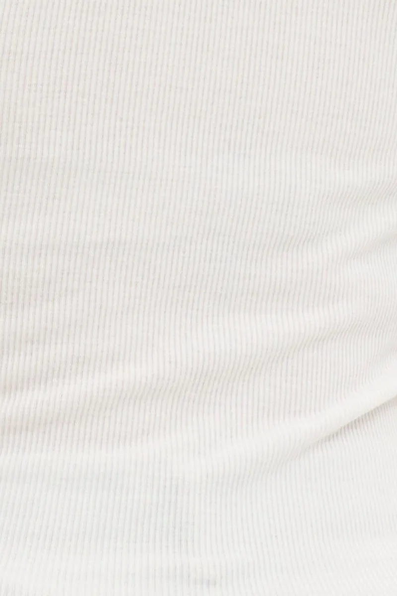 White Rib Knot Front Tank Top