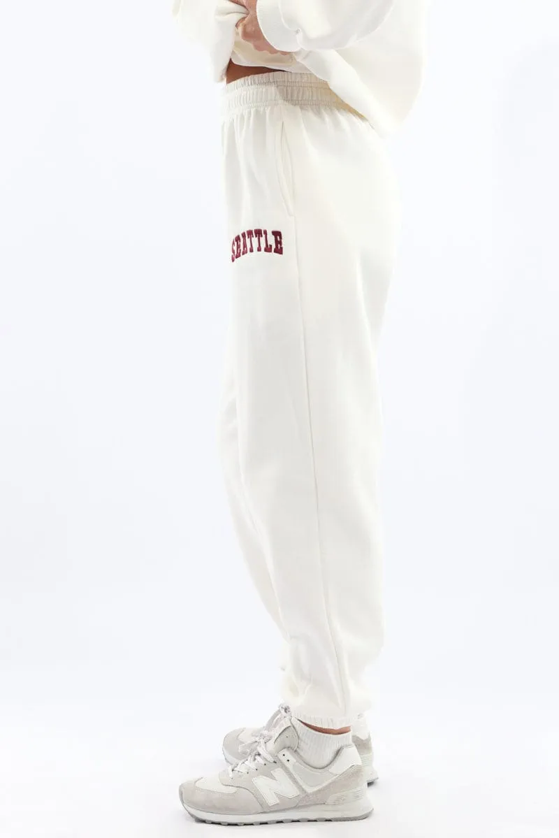 White Track Pants Jogger