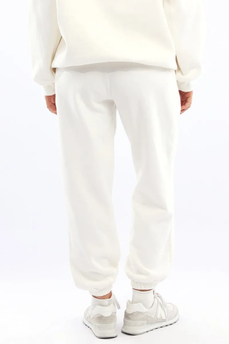 White Track Pants Jogger
