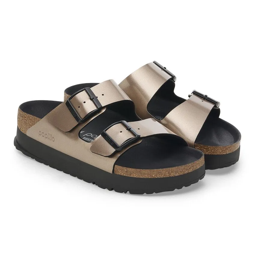 Women's Arizona Platform Birko-flor Metallic Taupe Medium/Narrow