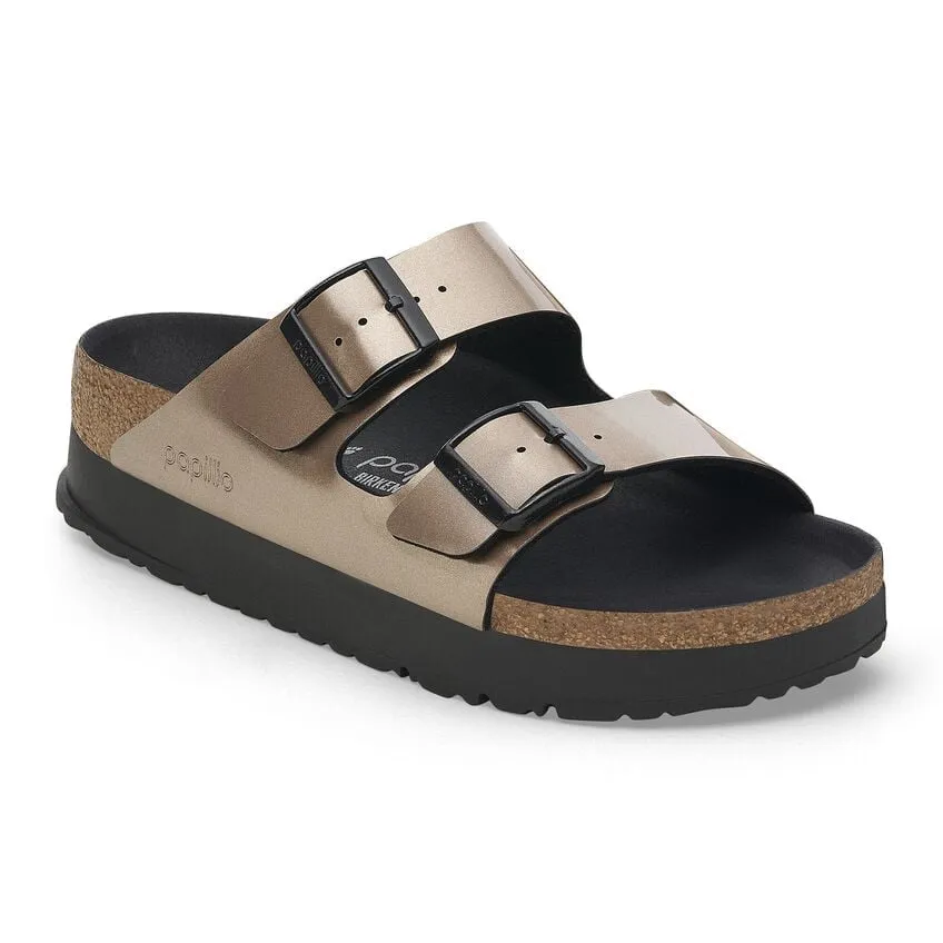 Women's Arizona Platform Birko-flor Metallic Taupe Medium/Narrow