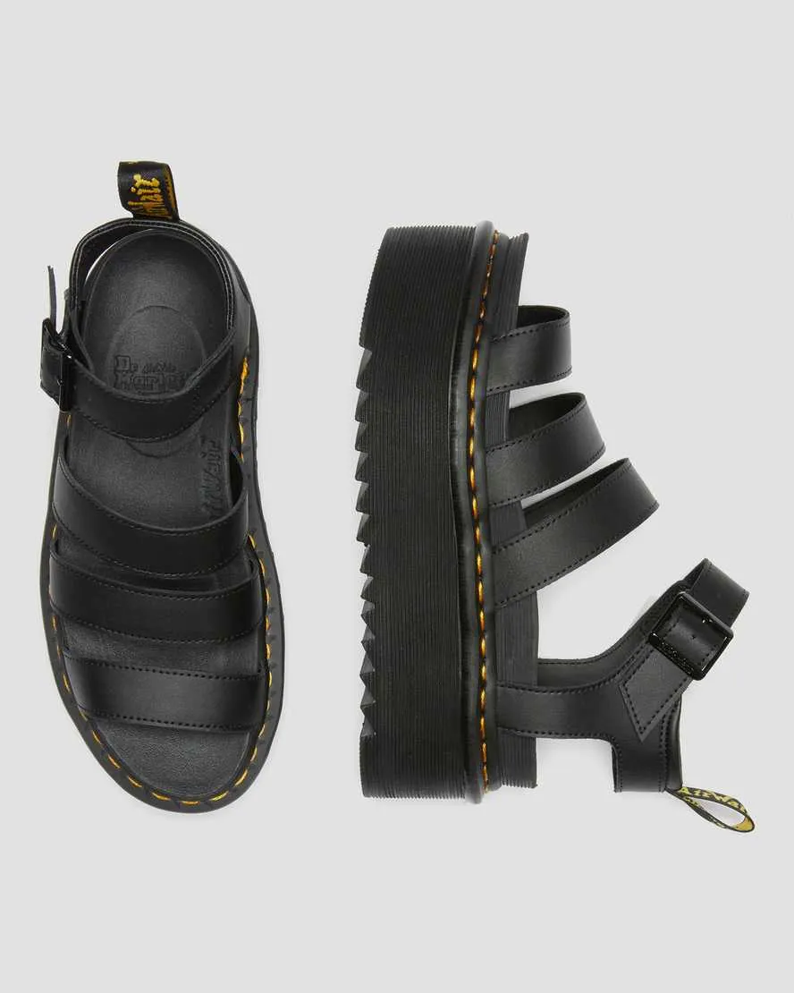 Women's Blaire Hydro Leather Platform Strap Sandals Black