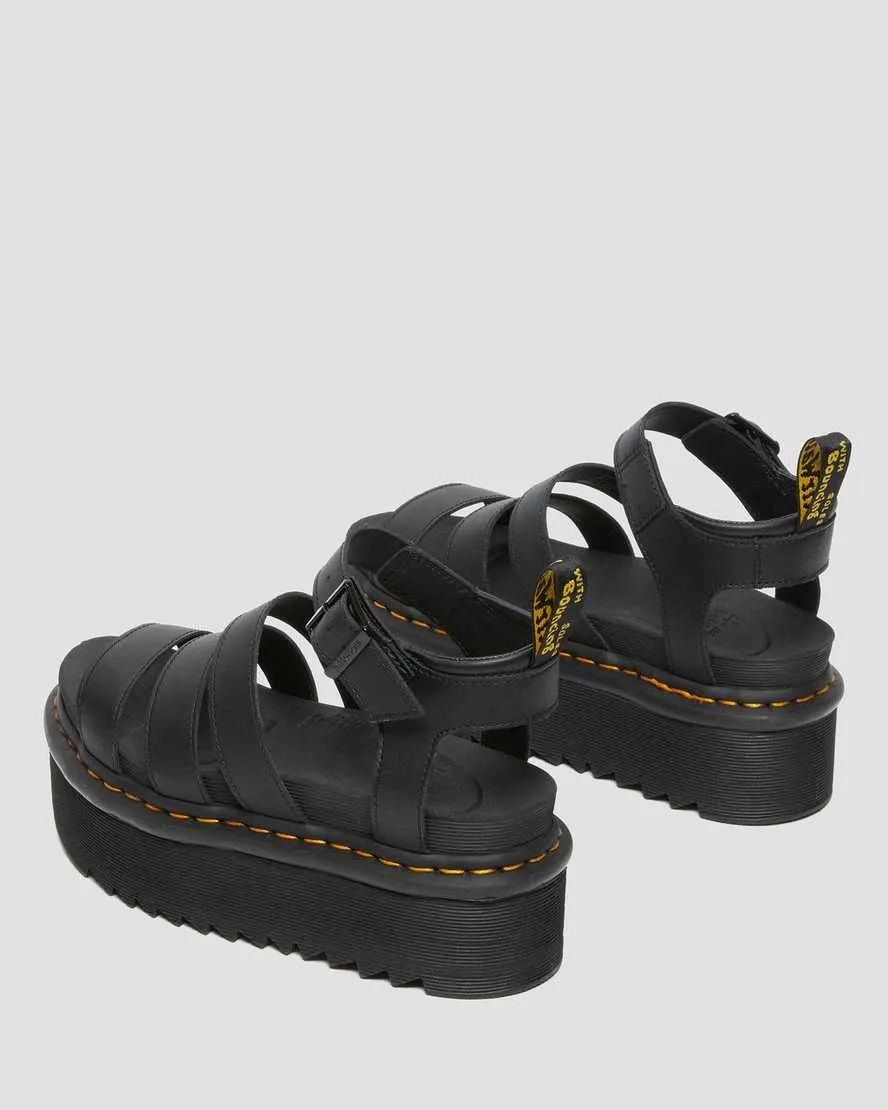Women's Blaire Hydro Leather Platform Strap Sandals Black