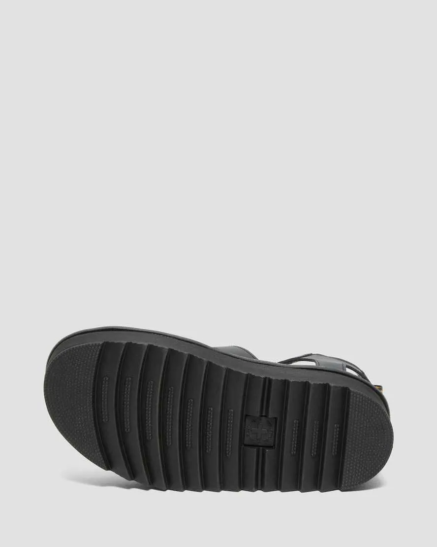 Women's Blaire Hydro Leather Platform Strap Sandals Black