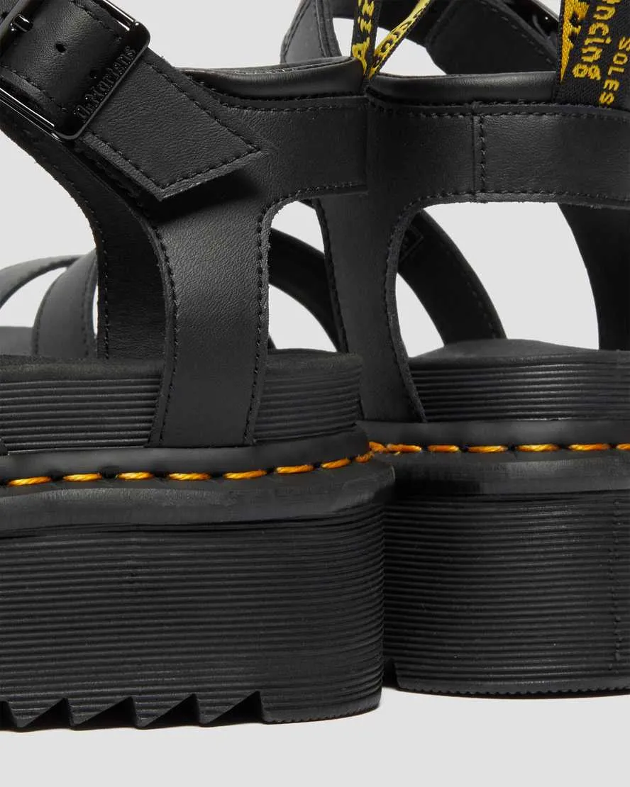 Women's Blaire Hydro Leather Platform Strap Sandals Black