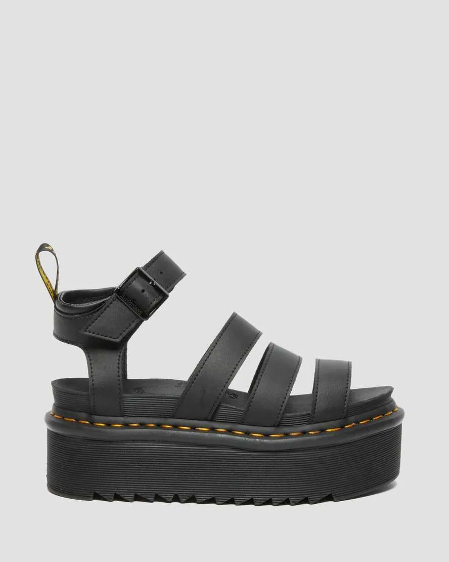 Women's Blaire Hydro Leather Platform Strap Sandals Black