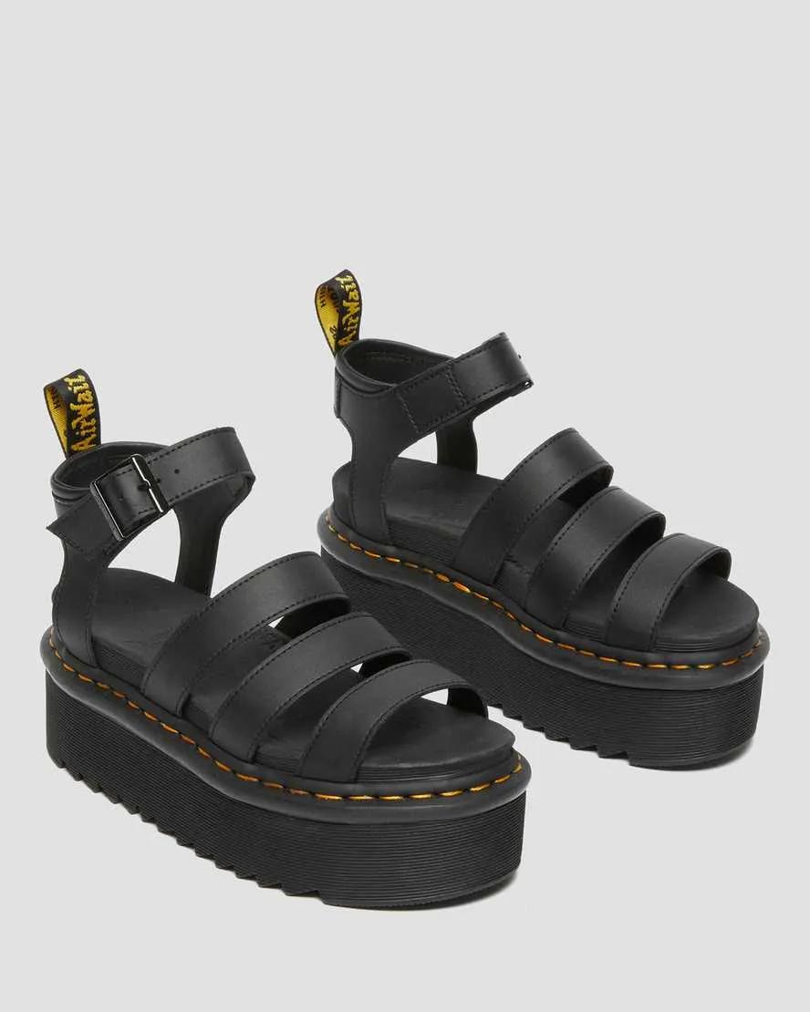 Women's Blaire Hydro Leather Platform Strap Sandals Black
