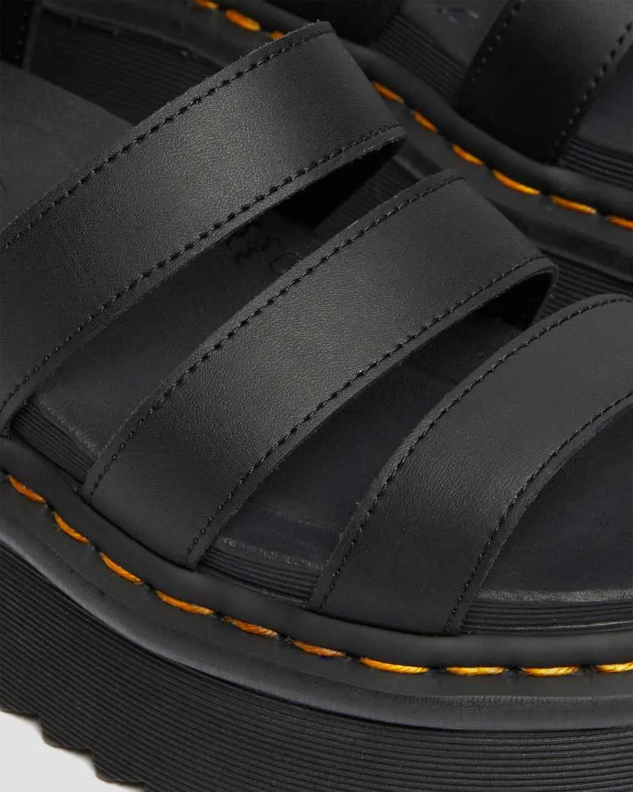 Women's Blaire Hydro Leather Platform Strap Sandals Black