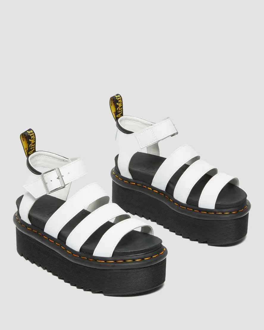 Women's Blaire Hydro Leather Platform Strap Sandals White