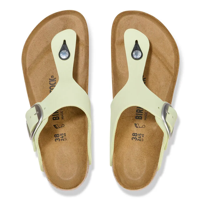 Women's Gizeh Big Buckle Nubuck Leather Faded Lime Regular/Wide