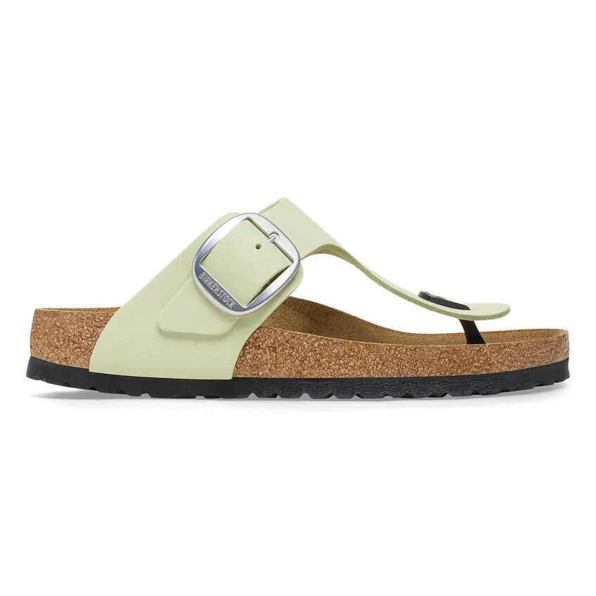Women's Gizeh Big Buckle Nubuck Leather Faded Lime Regular/Wide