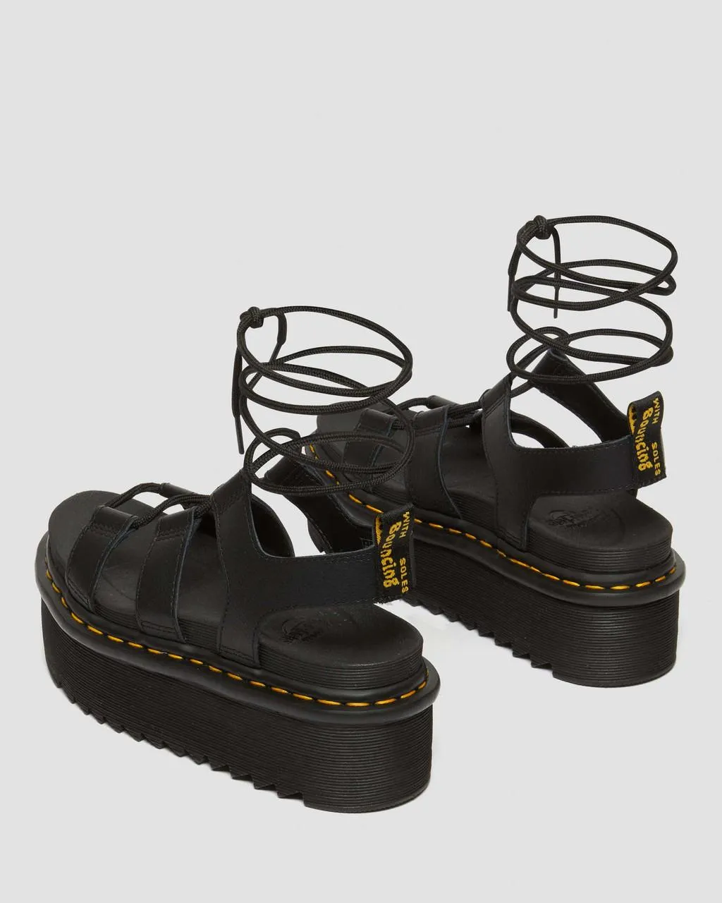Women's Nartilla Athena Leather Gladiator Platform Sandals Black Athena