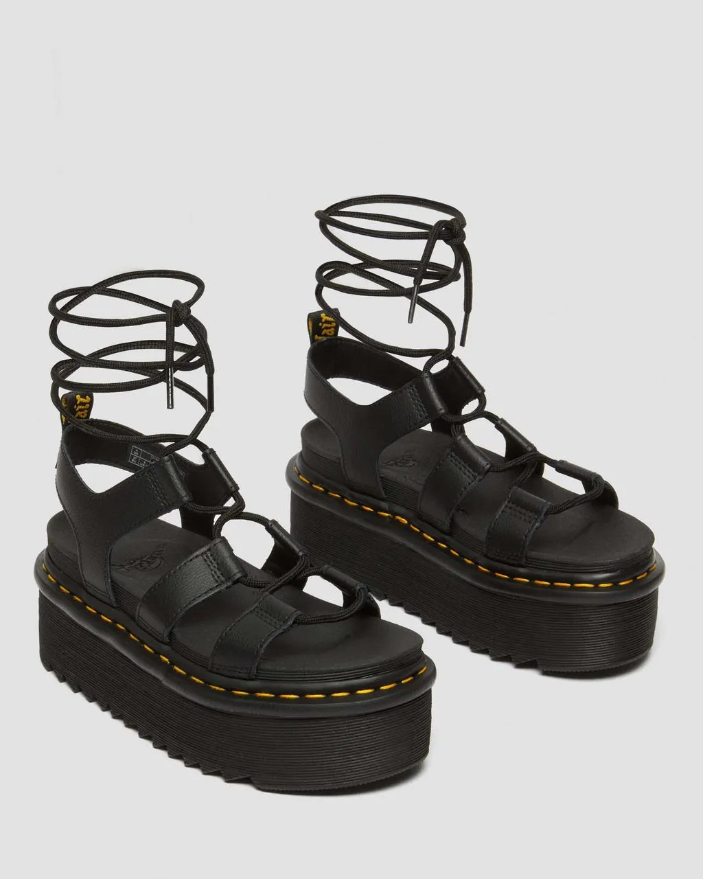 Women's Nartilla Athena Leather Gladiator Platform Sandals Black Athena