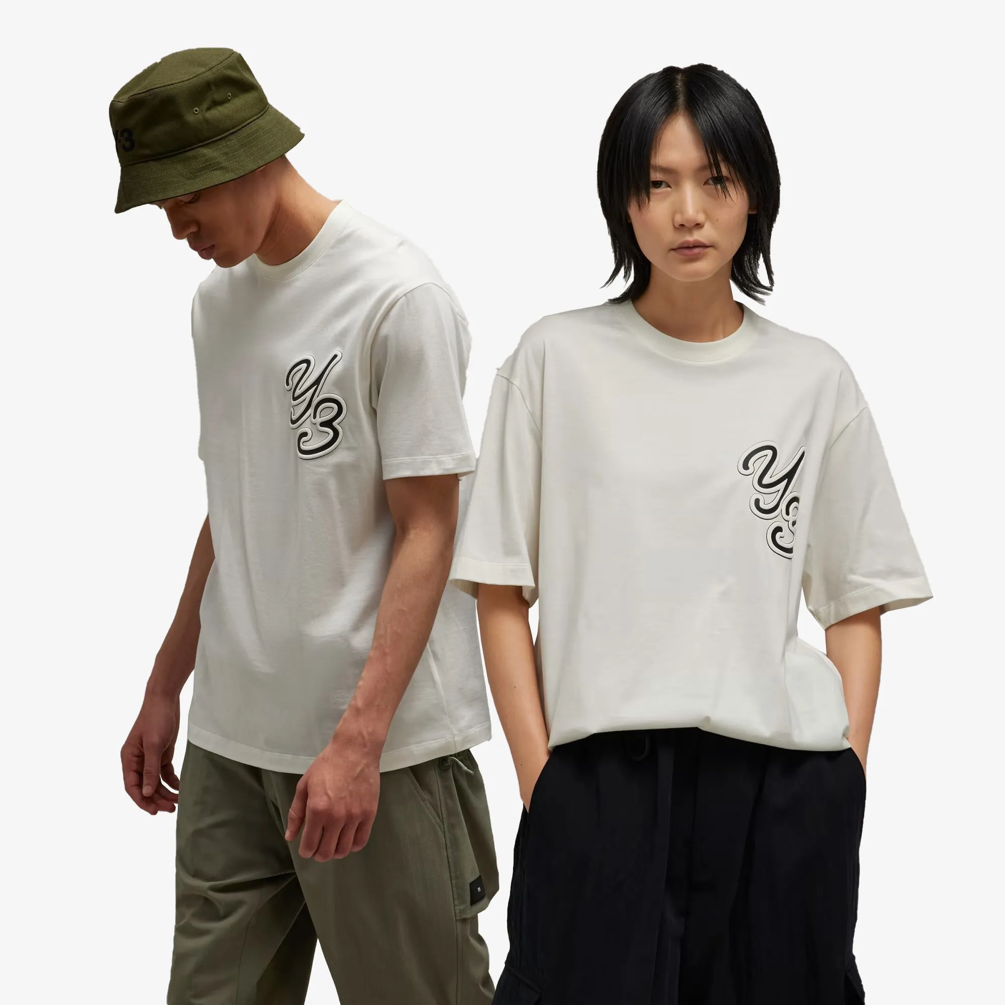 Y-3 | GRAPHIC SHORT SLEEVE TEE  { WHITE