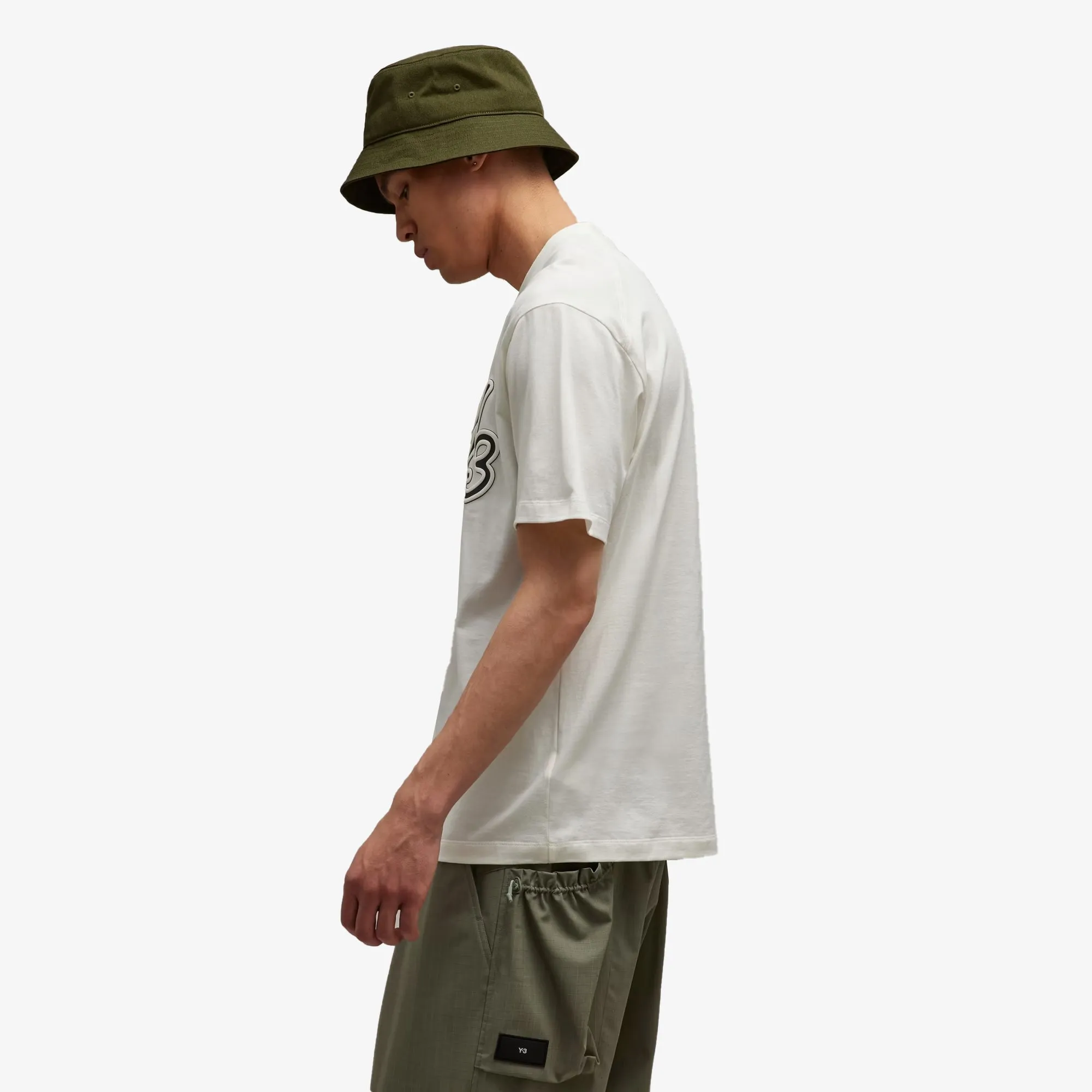 Y-3 | GRAPHIC SHORT SLEEVE TEE  { WHITE